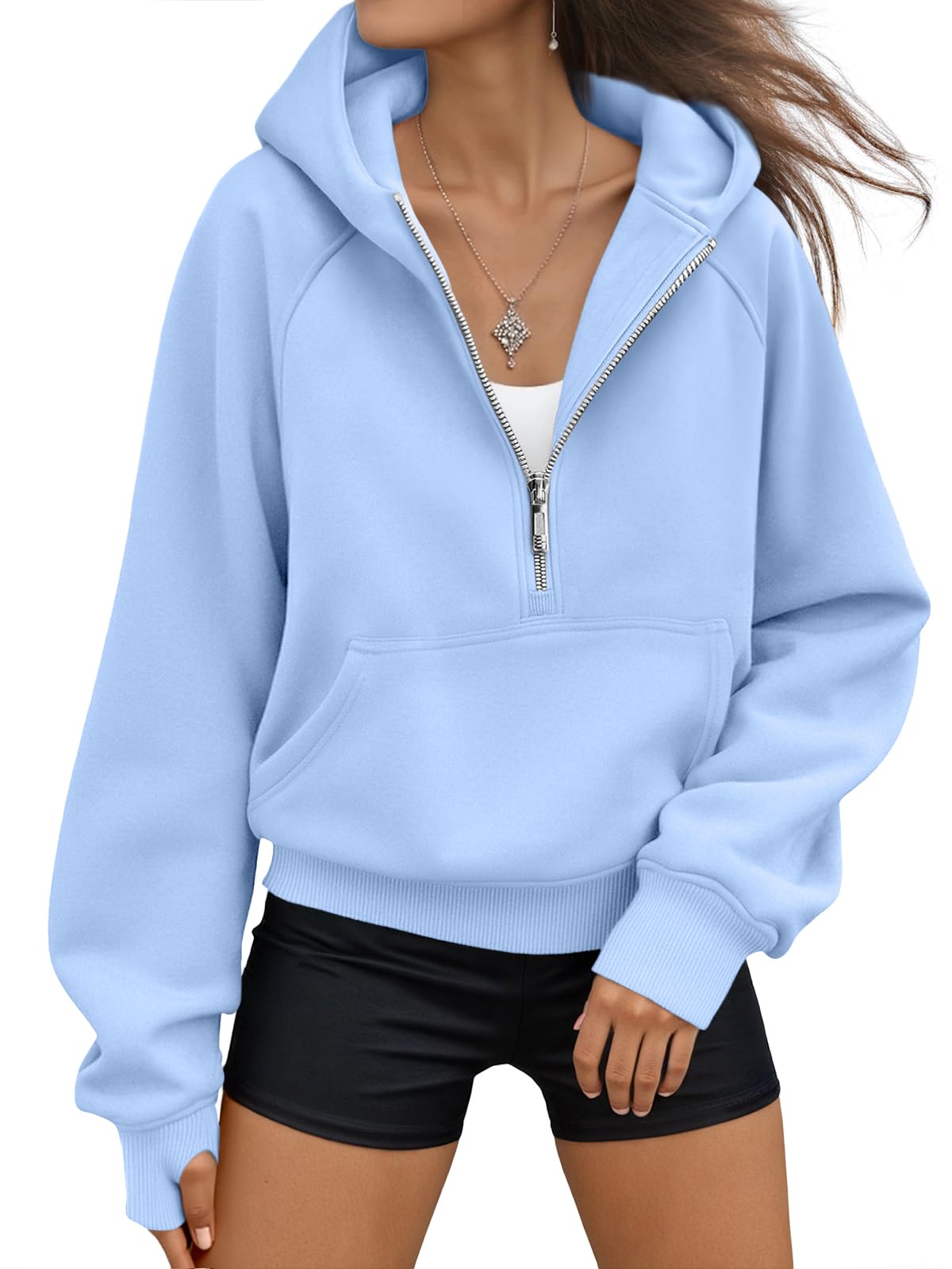 Womens Hoodies Fleece Fall Fashion Outfits Workout Sweatshirts Y2k Winter Zip Up Jackets Oversized Tops Clothes 2026