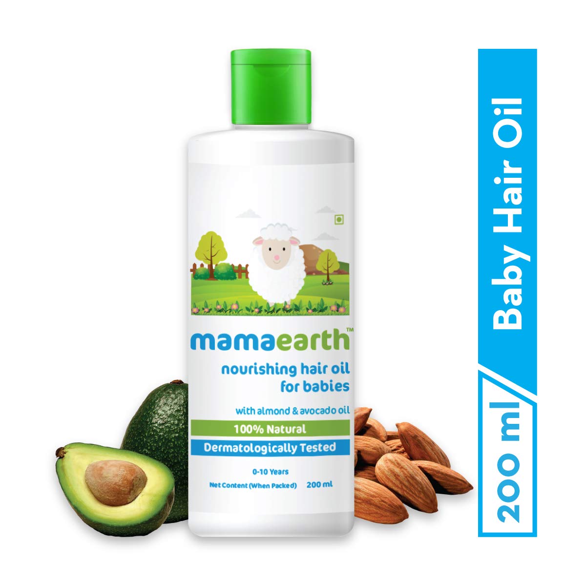 Mamaearth Nourishing Baby Hair Oil, with Almond & Avocado Oil Kids from 0 to 10 Years (200 ML)