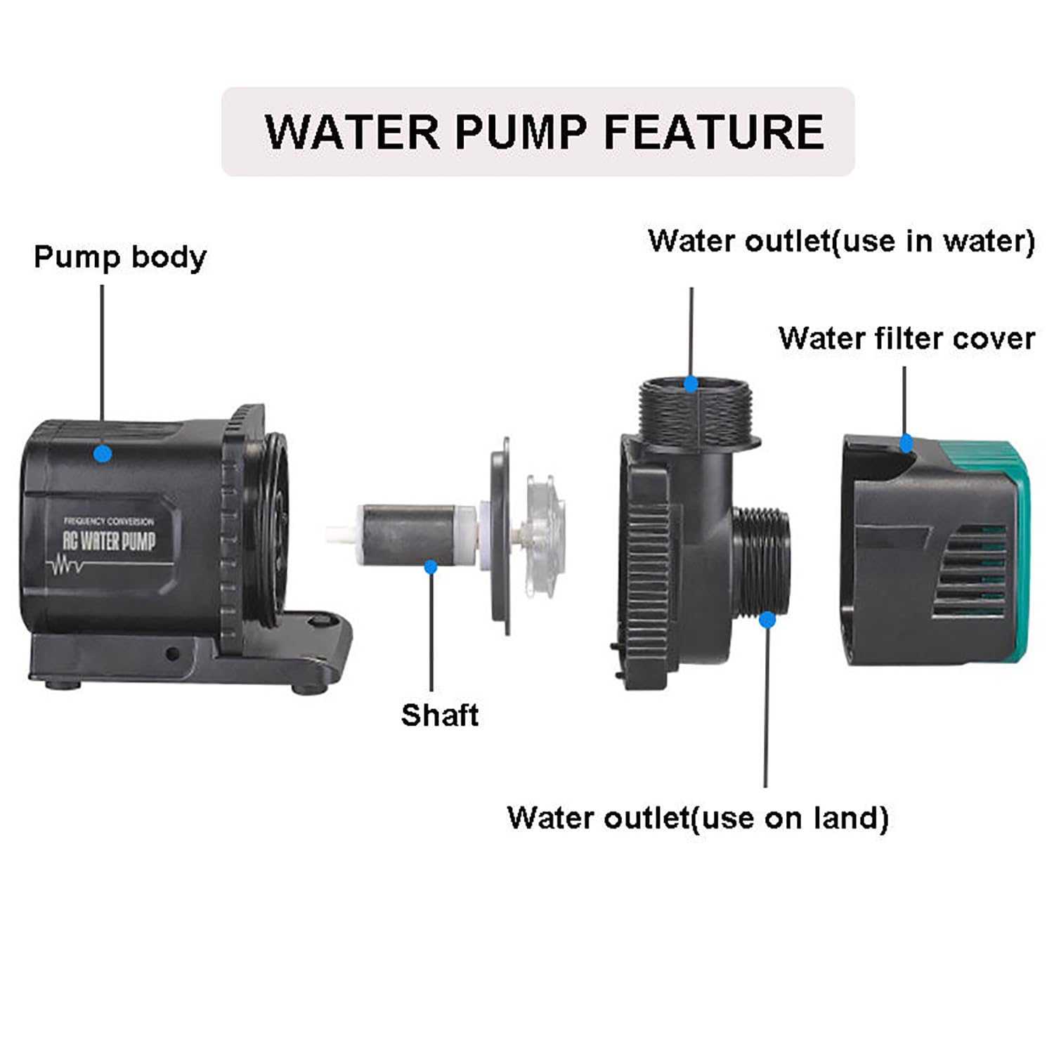Bomba De Agua De Conversión De Frecuencia, Bomba De Circulación De Pecera, Bomba Sumergible, Bomba De Agua De Acuario Ajustable De 12 Velocidades, con Controlador, para Peceras, Acuarios, Estanques