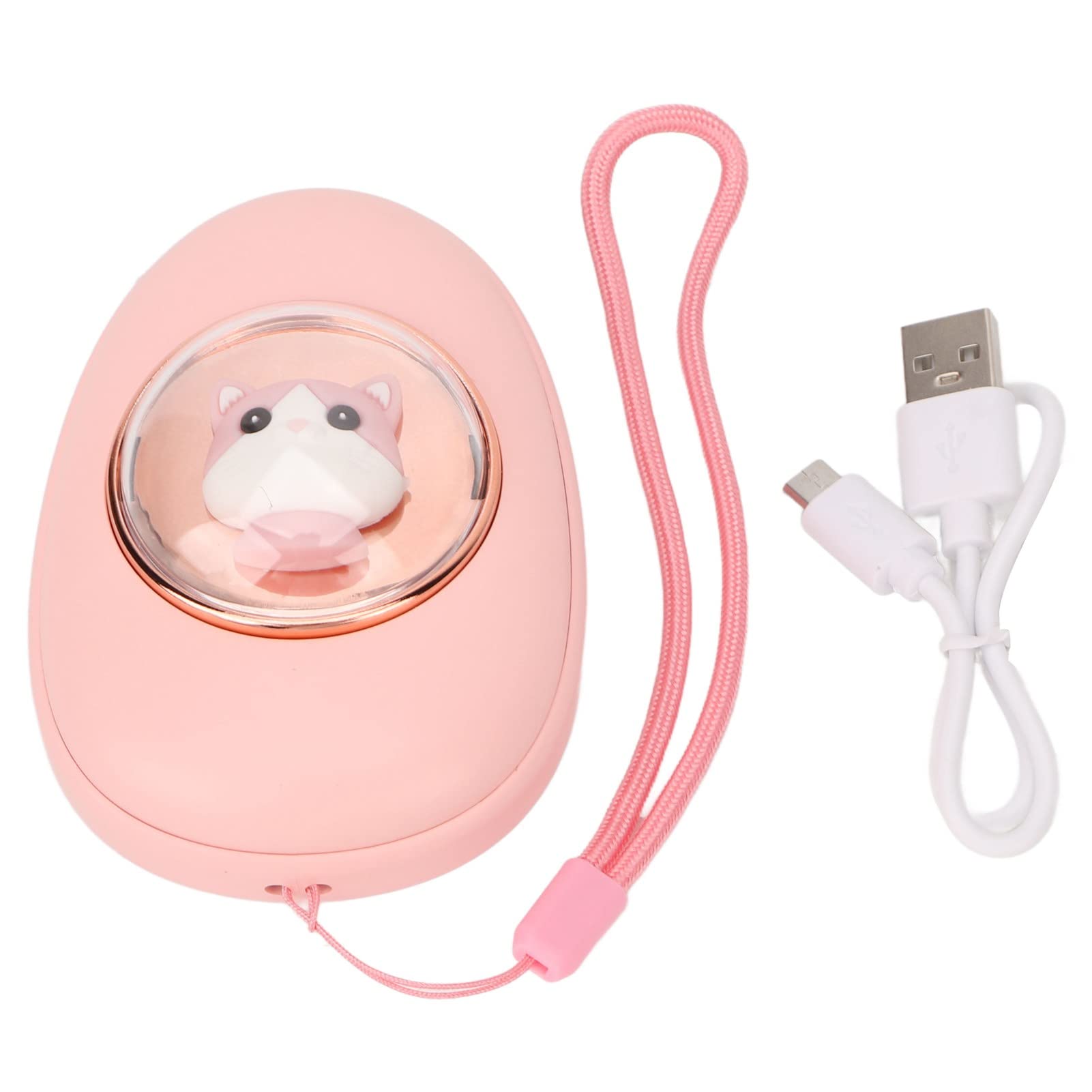 Chauffe-Mains électrique Portable Rechargeable Double Face en Forme de Capsule avec 3 Vitesses de température pour Les Jours froids, Motif Chat Rose