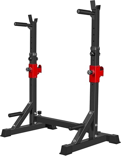 Soporte rack AKYEN ajustable para sentadillas, rack para barra de pesas, estación para barras de fondos ajustable, rack para press de banca, carga
