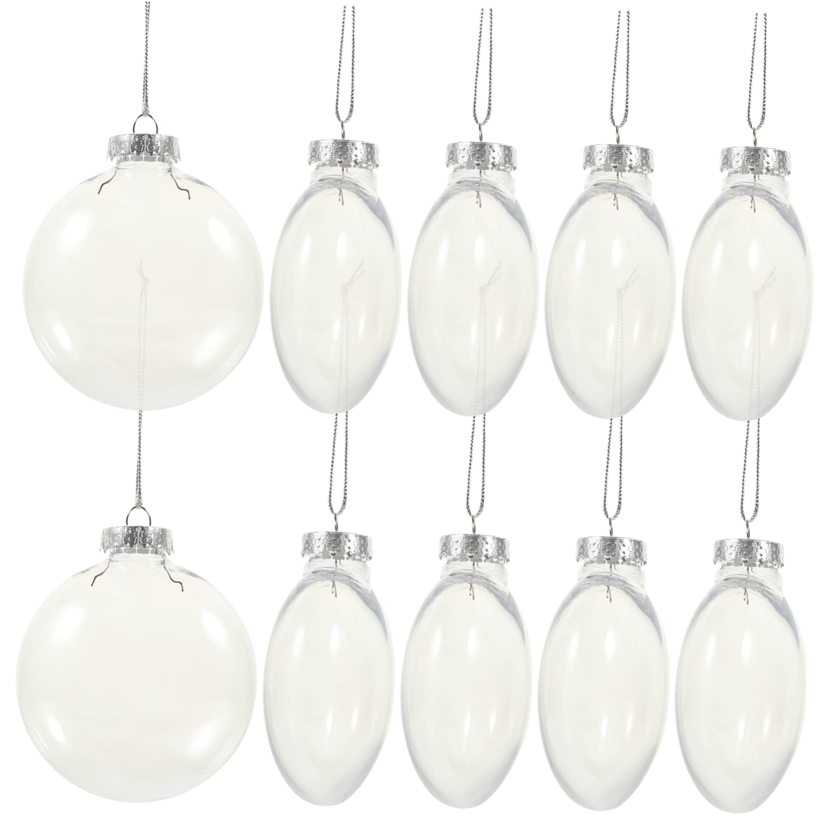 CAXUSD 10pcs Christmas Flat Balls Wedding Decor Nativity Ornaments Wedding Ornaments Hanging Christmas Tree Balls s Light Bulb Fillable s