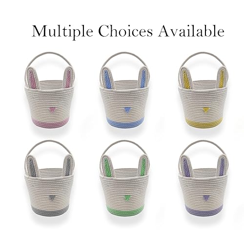 Miniatura 4 de ZWHTB Cestas de Pascua para niños, bolsas de regalos para niñasniños, suministros de búsqueda de huevos de Pascua, cesta de Pascua vacía para