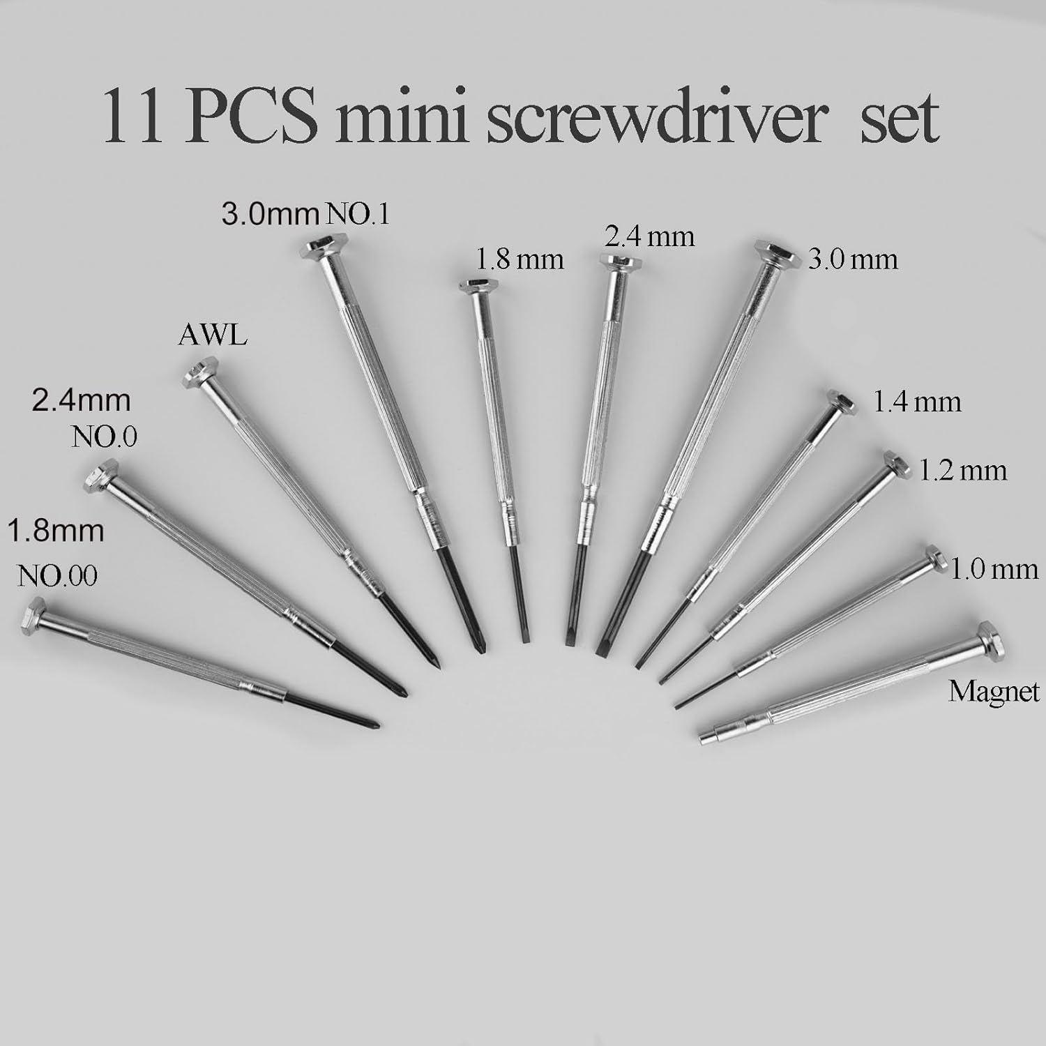 11PCS Small Precision Screwdriver Set, Premium Mini Screw Driver Set Kit, 6 Different Sizes of Flat Head Philips Screwdrivers for Watch, Eyeglasses, Electronics, Repair Box