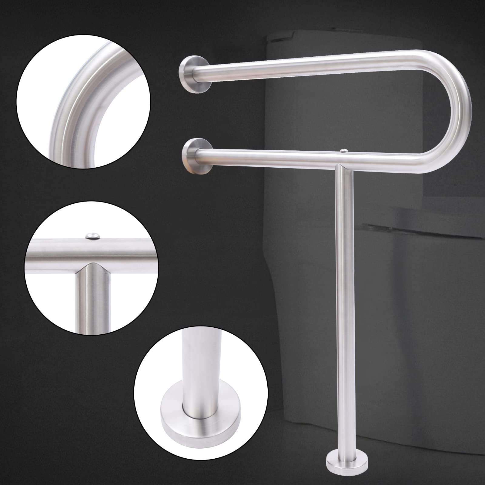 Barra de Seguridad para WC Barra de Asidero en Forma de U Max.Carga 75kg 60 * 75cm