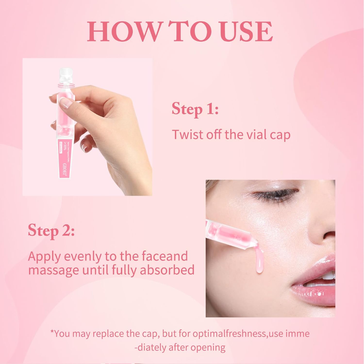 PDRN Pink One Day Serum, Hydrating & Firming Facial Essence,99% Salmon DNA,Complex with Collagen,10 Single-Dose Ampoules,Korean Skincare Hydrating Serum, Firms Skin,Reduces Fine Lines,Travel friendly - Image 8