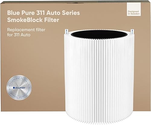 BLUEAIR Blue Pure 311 Auto SmokeBlock - Filtro de repuesto original, carbono extra que captura el 99.99% del humo de incendios forestales, se adapta