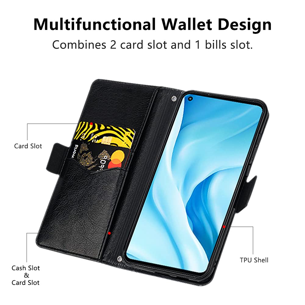 ILING Klapphülle Für Xiaomi 11 Lite 5G NE / Mi 11 Lite – PU Leder Mit Ständer, Kartenfach & Magnetverschluss