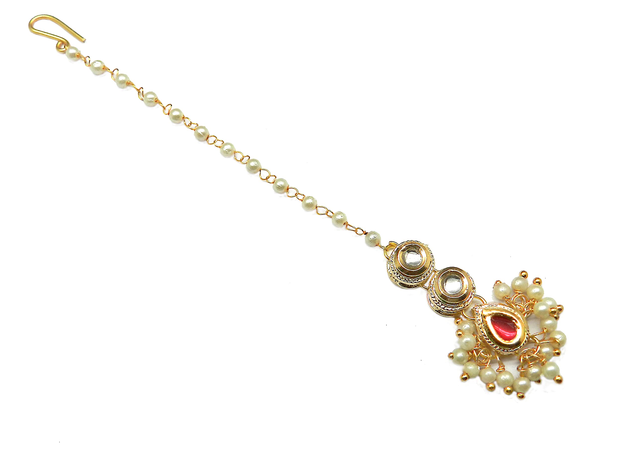 Kundan Work with Pearls Maangtikka Matha Patti for Women and Girls-image-30