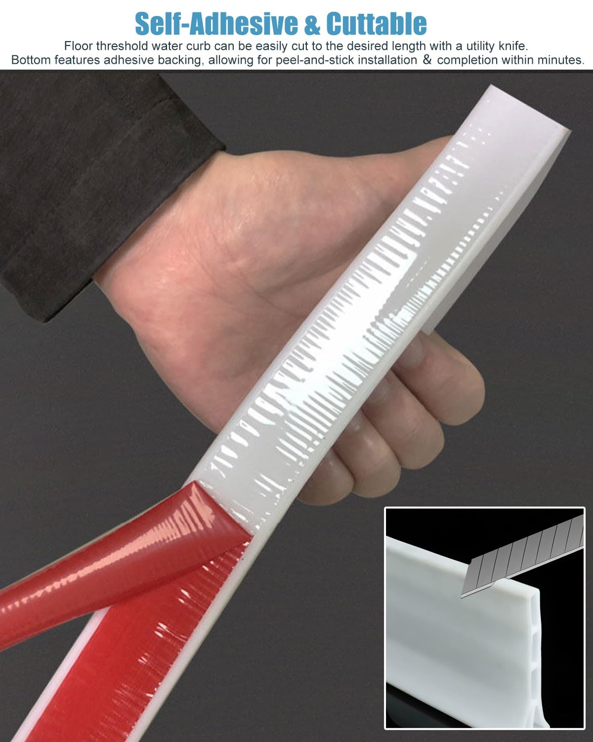 Schwallschutzleiste Dusche Lange Dusch-Wassersperre 10cm flexiblem Silikon