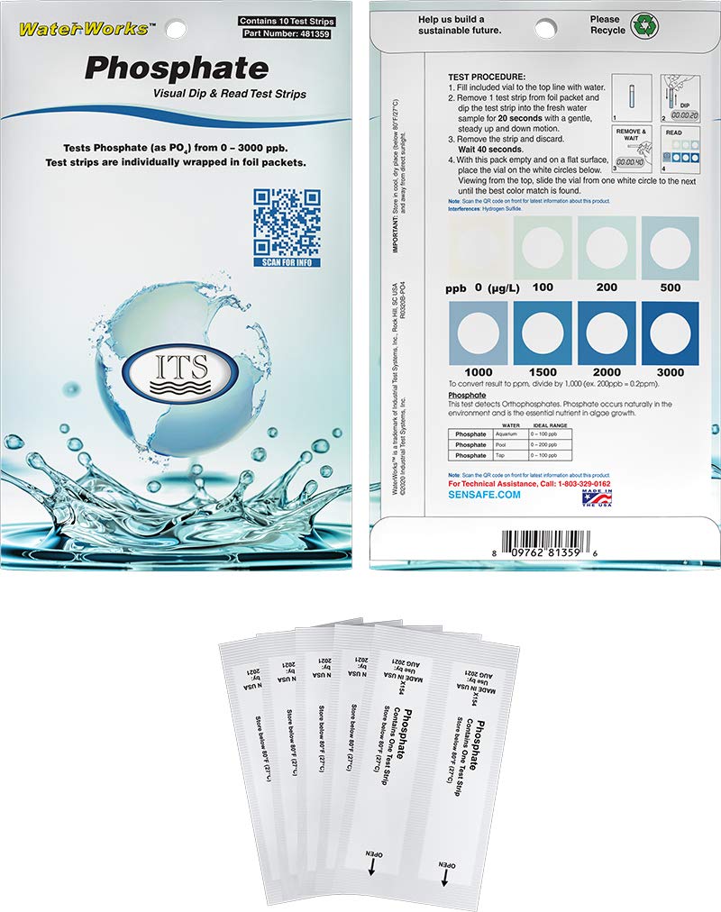WaterWorks Phosphate Test Strip 03000ppb Range 10 Individually