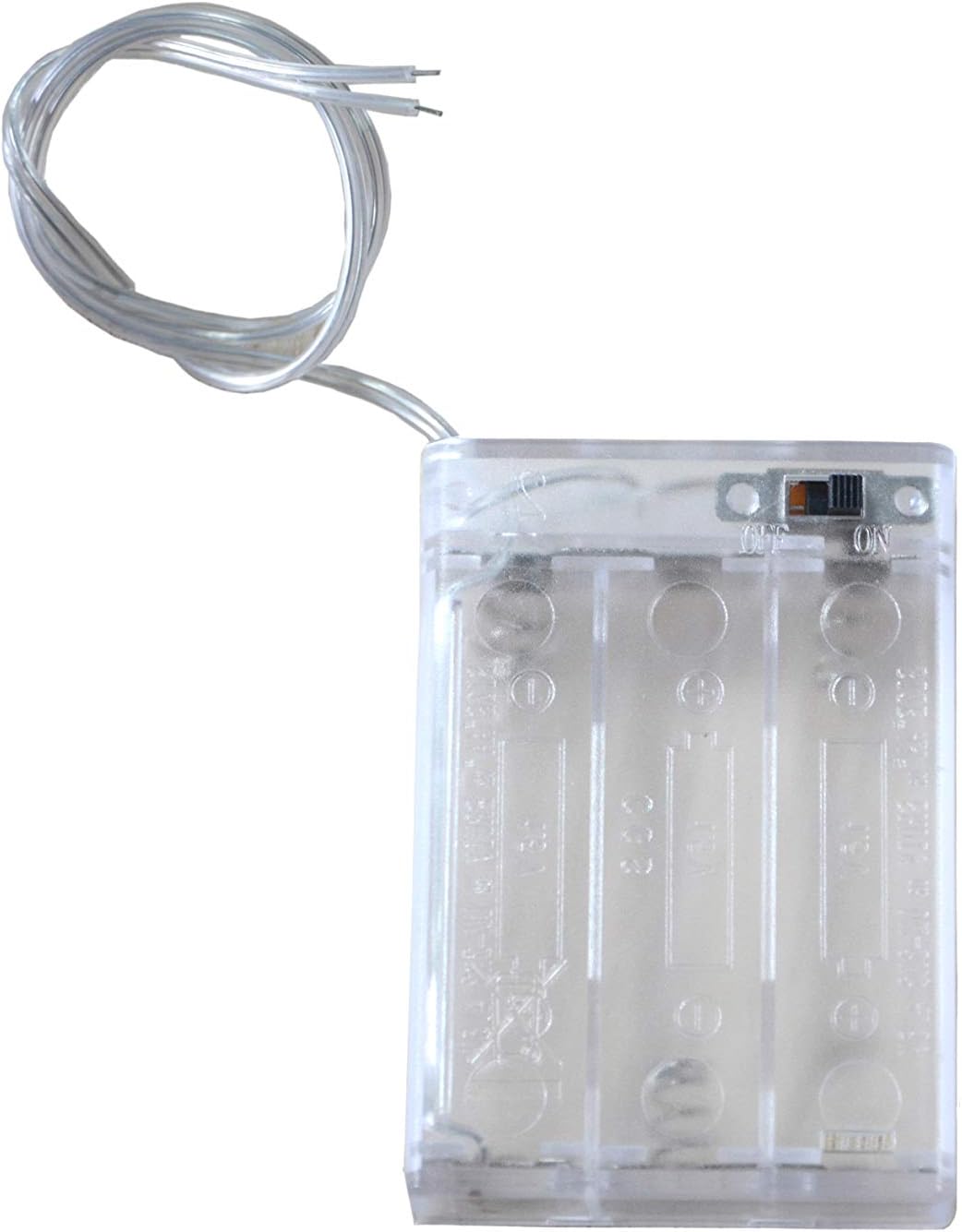 (Pack of 4) 3 AA Battery Holder with Switch, 4.5V Battery Holder with Switch, 3X 1.5V AA Battery Holder with Leads and Switch - Transparent