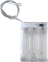 Vista 4 de Paquete de 4 soportes de batería AA con interruptor, soporte de batería de 4.5 V con interruptor, 3 soportes de batería AA de 1.5 V con cables e