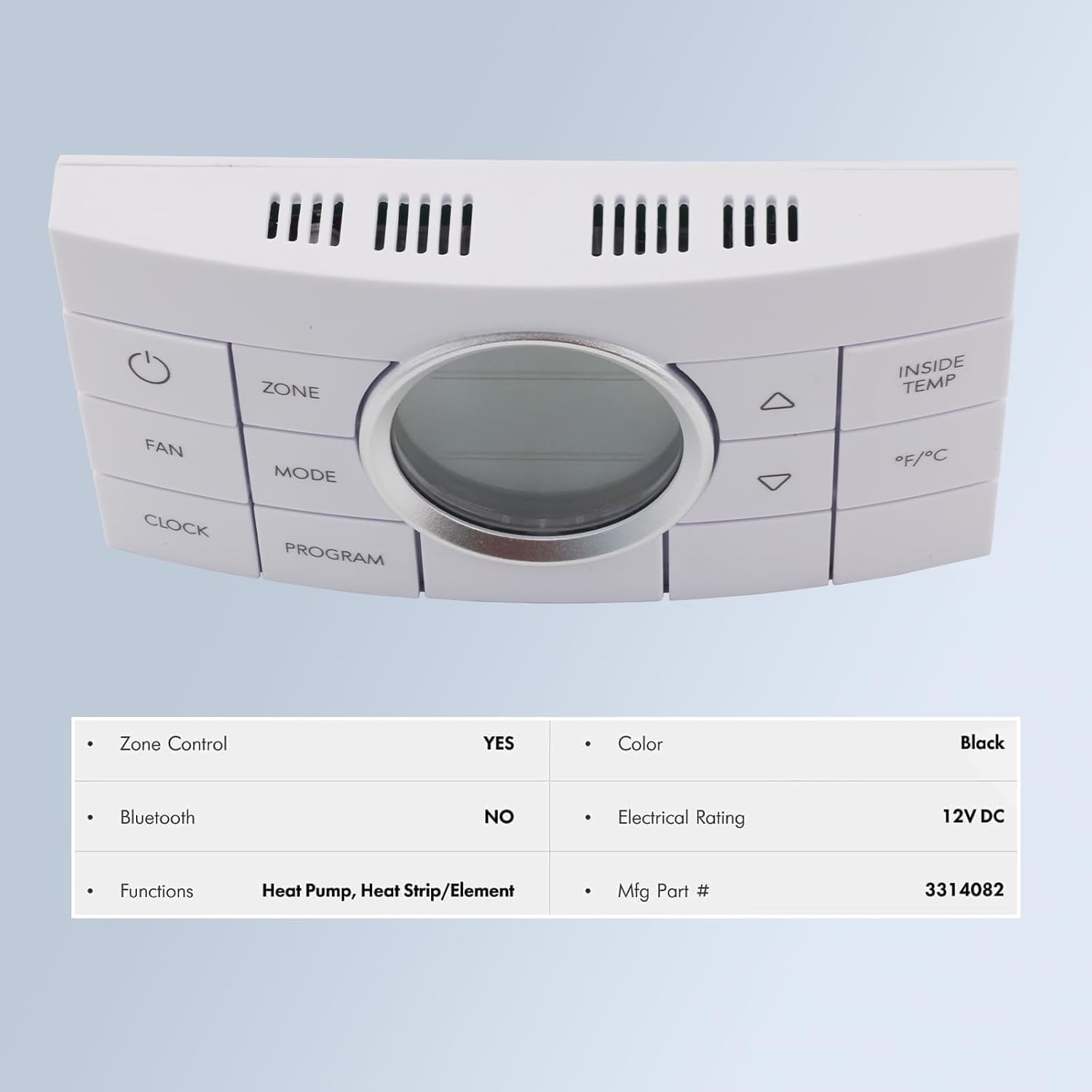 3314082.000 RV Thermostat Multi-Zone Comfort Control Center 2 10-Button White Compatible with Dometic CCC2, for Air Conditoner Series 579 595 600 6308 520 6218xx 457915