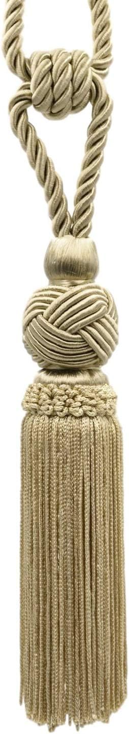 DÉCOPRO Set of 4 / Elegant Tassel Tieback with Turkish Head Design / 6 inch Long Tassel, 28 1/2 inch Spread (Embrace) / Style# TBTRK6 (41202) Color: Beige - 814