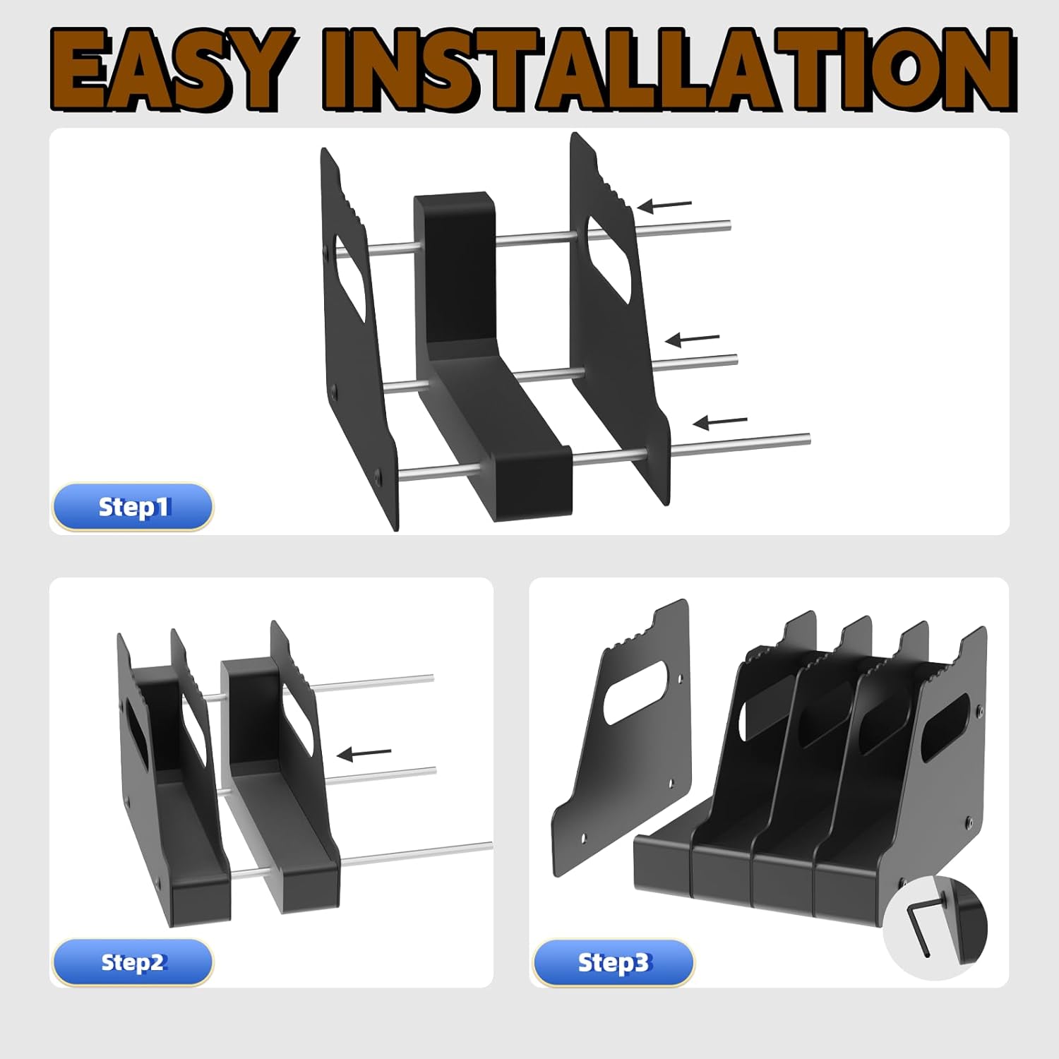 HEKAGURA Pistol Rack for Gun Safe, Can Hold up to 4-8 Pistols, with Foam Protection to Prevent Scratches on The Guns for Revolvers, Glock 17 19 23 Gun Safe Accessories