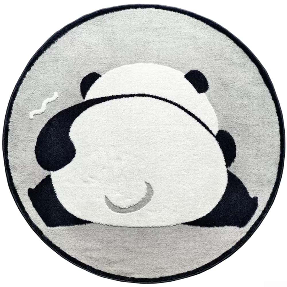 Tappeto rotondo per camera da letto, morbido tappetino da comodino in peluche con divertente design decorativo per la cameretta dei bambini sotto la sedia a dondolo copertura del pavimento 60 cm (140