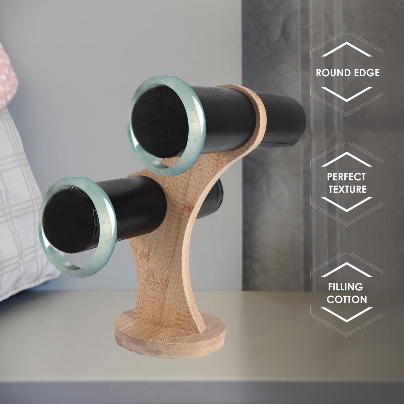 Double Jewelry Stand Bracelet Display Organizer Watch Showcase Home Office Accessory