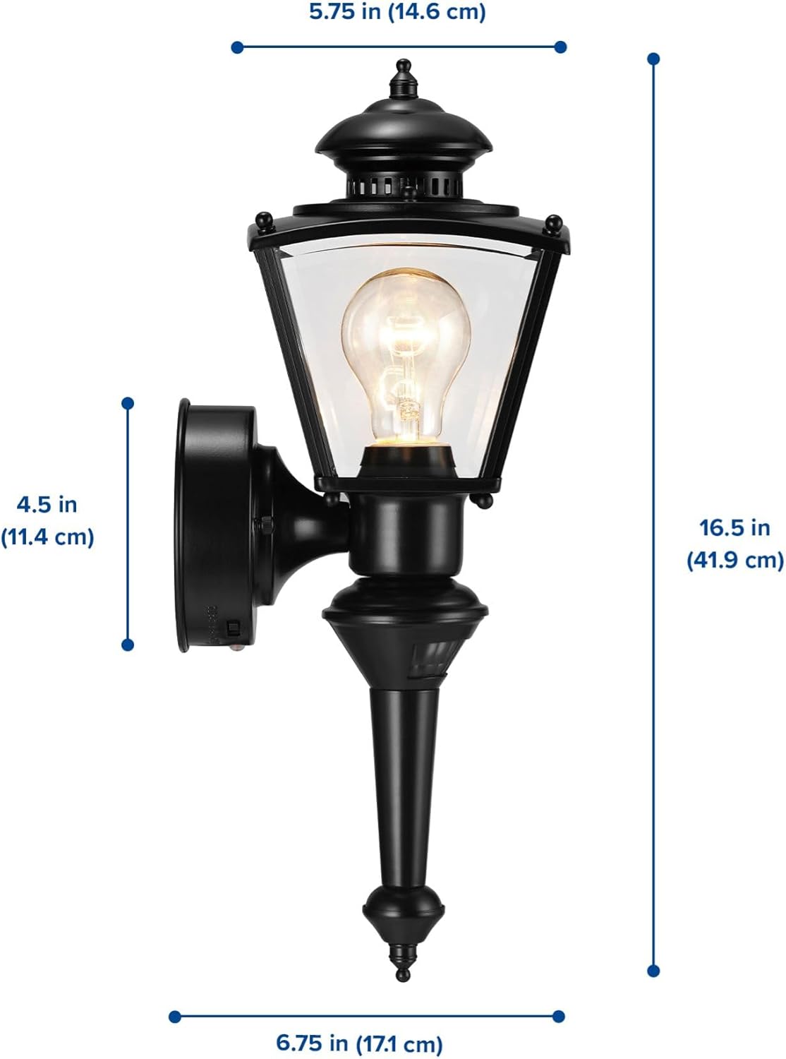 Heath HZ-4150-BK Zenith Motion-Activated Four-Sided Coach Light, Black Brass