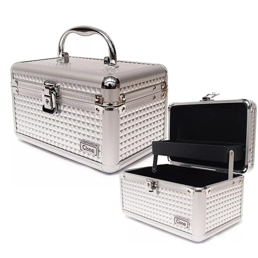 Maleta De Maquiagem Profissional Pequena Cisne Ruby's Vazia Porta Jois Acessórios (Prata)