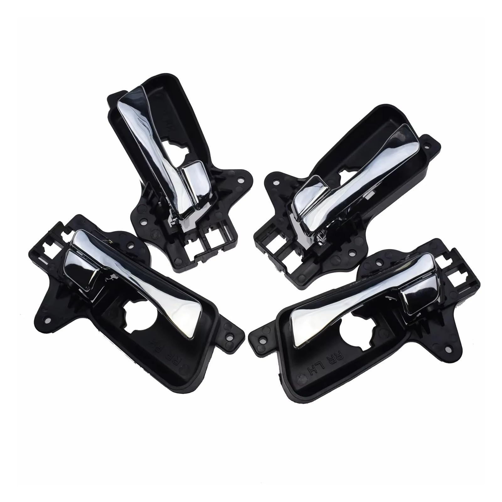 Lolhoikilm 4 Sides Set Interior Inner Door Handle For Hyundai I20 I30 82610-2L010 826202L010 836102L010 836202L010 Chrome Front Rear Left Right Inner Door Handle Handle Trim