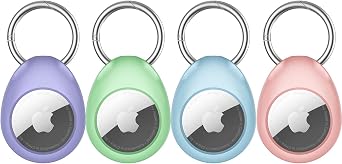 Airtag Holder Keychain, Pnitri Premium PC Material Airtag Case with Full-Body Protection, AiR tag Lock with Key Ring, Non-Drop Design& Ultra Durable for Cute Pet, Dog, Cat, Luggage, Kid, Car, Backpack