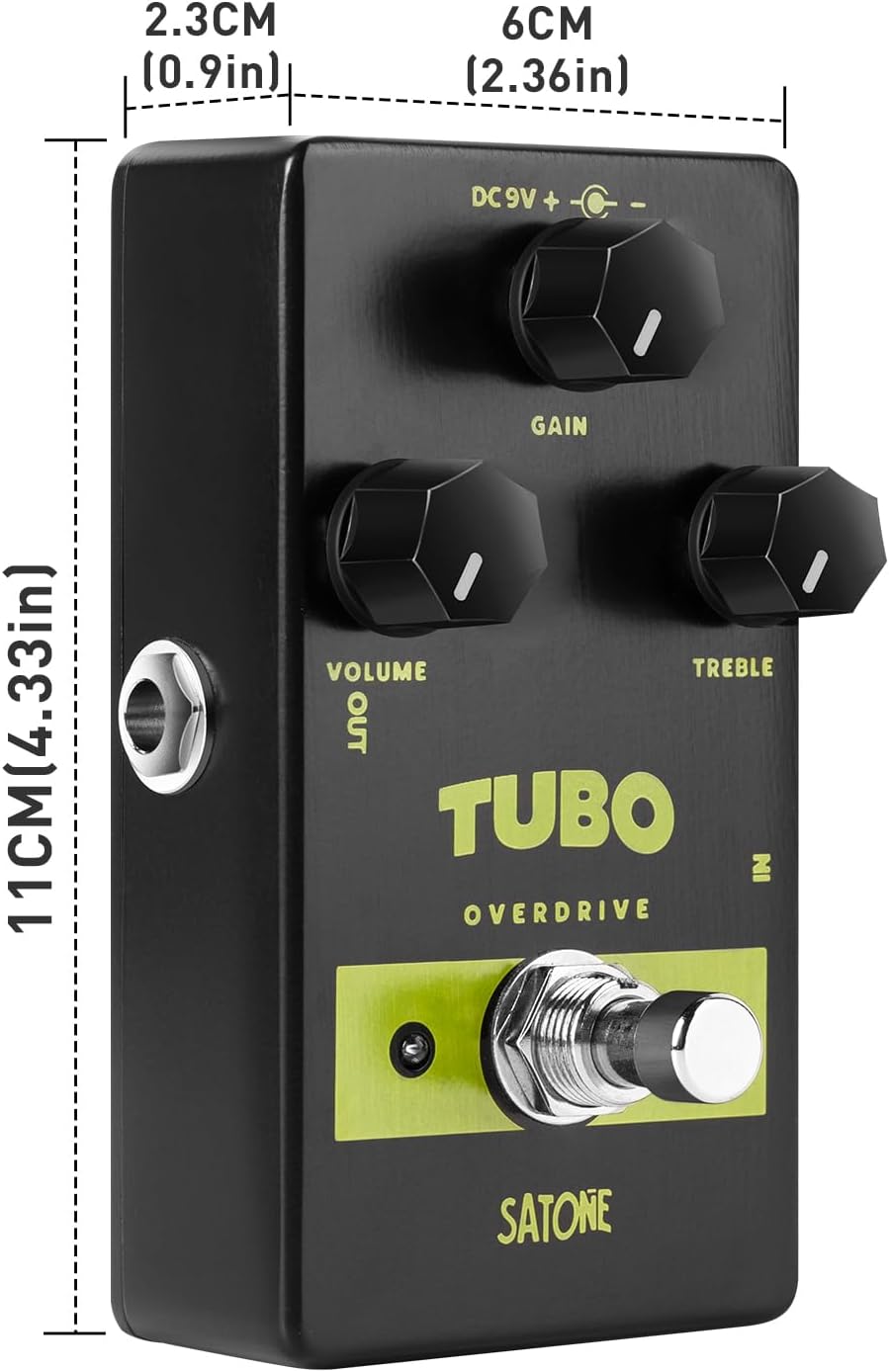 Satone S806 Tubo Overdrive Electric Guitar Effect Pedal - Mid Boost Overdrive Effect Preset Acoustic Metal Pedal with True Bypass