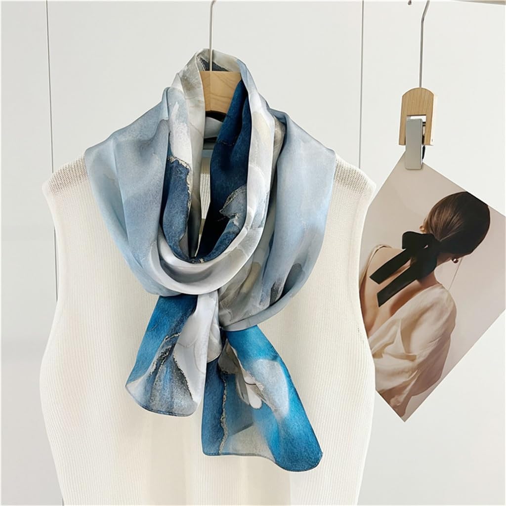 Sciarpa Lunga in Raso di Seta Sciarpa Decorativa Versatile for Temperamento Primaverile ed Estivo da Donna