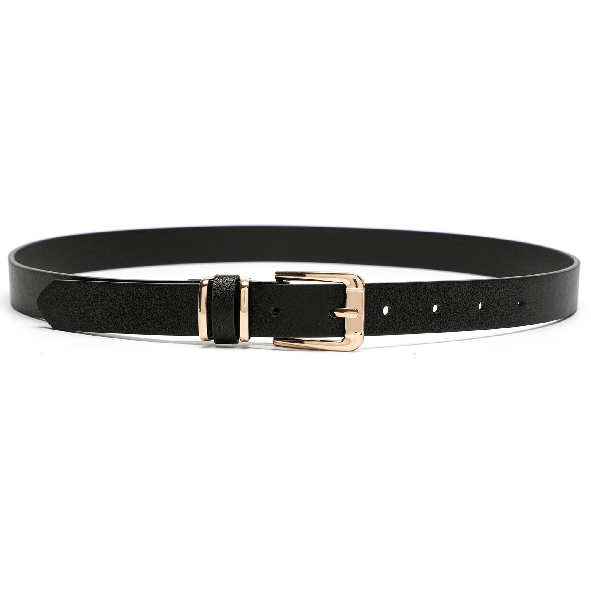 Earnda Womens Skinny Waist Belts for Jeans Dress PU Leather Pin Buckle Thin Belt