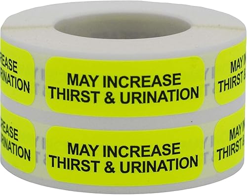 Etiquetas médicas veterinarias para el cuidado médico veterinario de 0.5 x 1.5 pulgadas, 500 calcomanías en total con capacidad para aumentar la sed