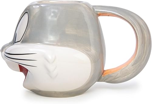 Miniatura 10 de Silver Buffalo Looney Tunes Taz Face - Taza de cerámica esculpida en 3D, 24 onzas