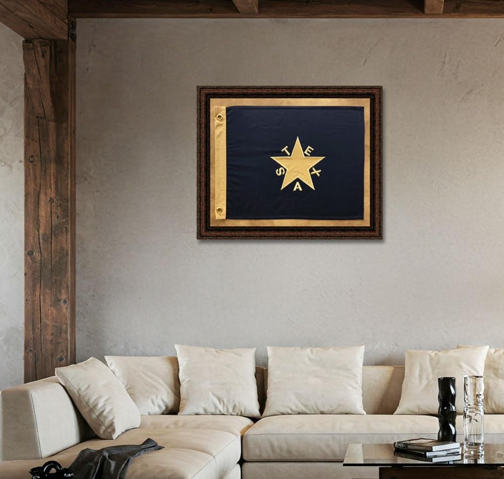 | De Zavala Flag With Grommets | Framed Historic Texas Flag | Various Sizes
