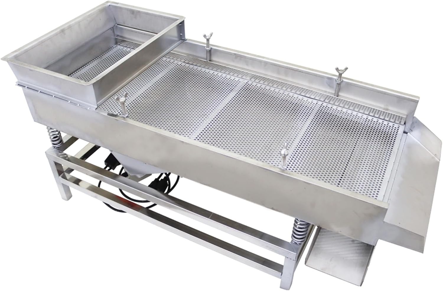 Stainless Steel Linear Vibrating Screen JG40-95 Electric Straight Vibrating Sieve Shaker with Single Layer 5mm Screen and Two Motors 110V