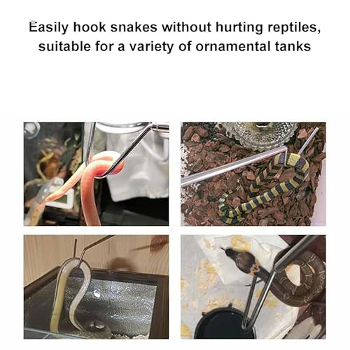 POFET 2 Stück 66 cm ausziehbare Schlangenhaken aus Edelstahl für Reptilien zum Fangen von kleinen Schlangen.