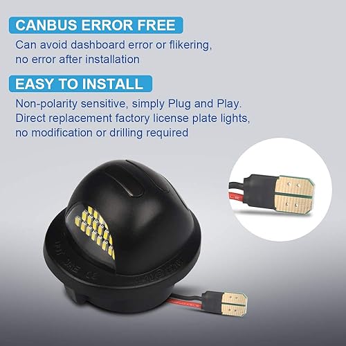 Miniatura 4 de Juego de 2 lámparas LED para placa de matrícula con tubo de neón OLED rojo compatible con Ford F150 1990-2014, F250 F350 1999-2016, Ranger