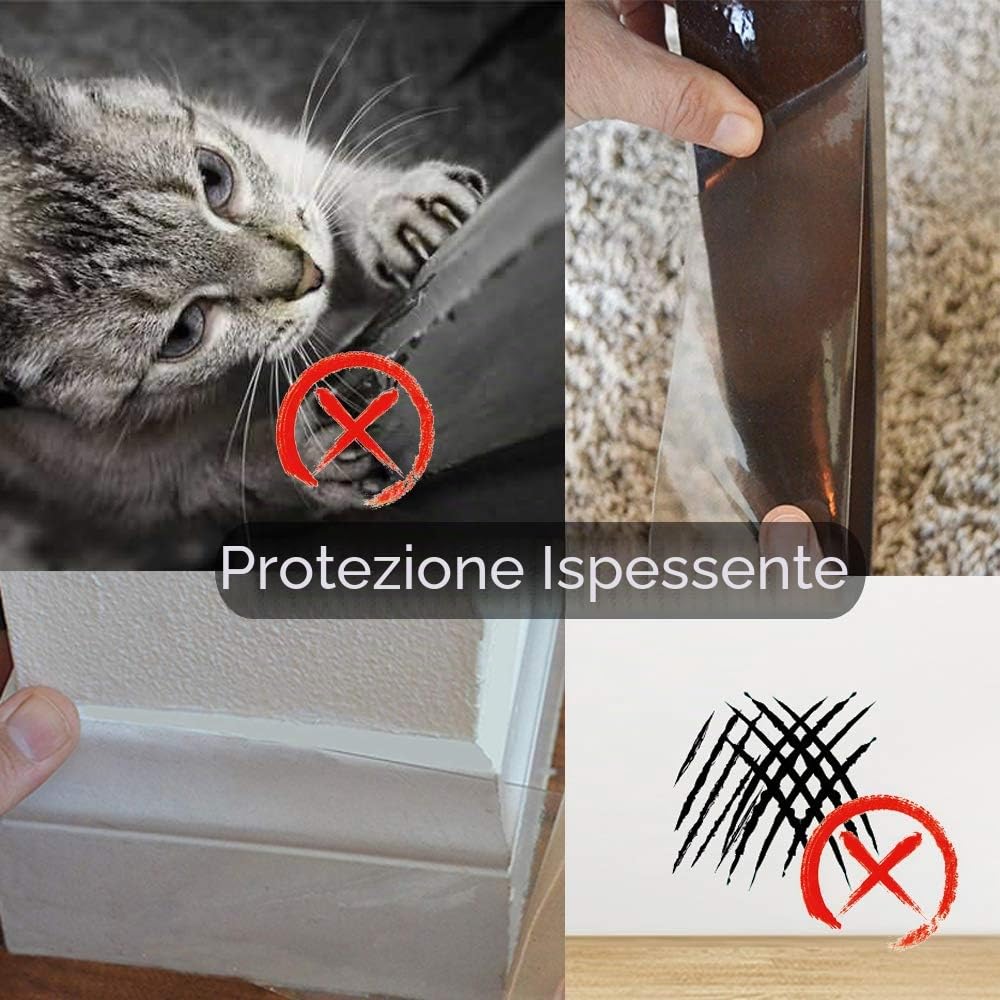 Protezione Antigraffio per Porta - Protegge Mobili e Pareti Con Copertura Trasparente di Alta Qualità, Resistente ai Graffi, Grande Protezione in Vinile