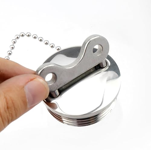 Miniatura 6 de Tapa del tanque de combustible para barco, cubierta de combustible marino con cadena y llave, tapa de repuesto de relleno de cubierta de acero
