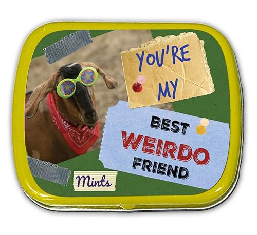 You're My Best Weirdo Friend Mints – Divertido diseño de cabra de menta – Caramelos novedosos para amigos – Mentas de aliento de gaulteria, sin