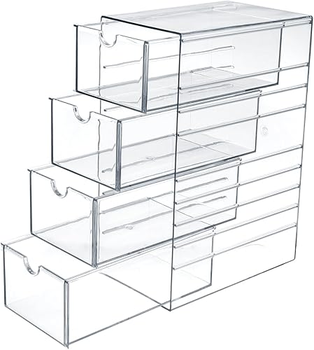 Vista 11 de Hipiwe Organizador de Cajones de Plástico Transparente Cajones de Escritorio con 6 Cajones Extraíbles Caja de Almacenamiento Compacta para Gabinete