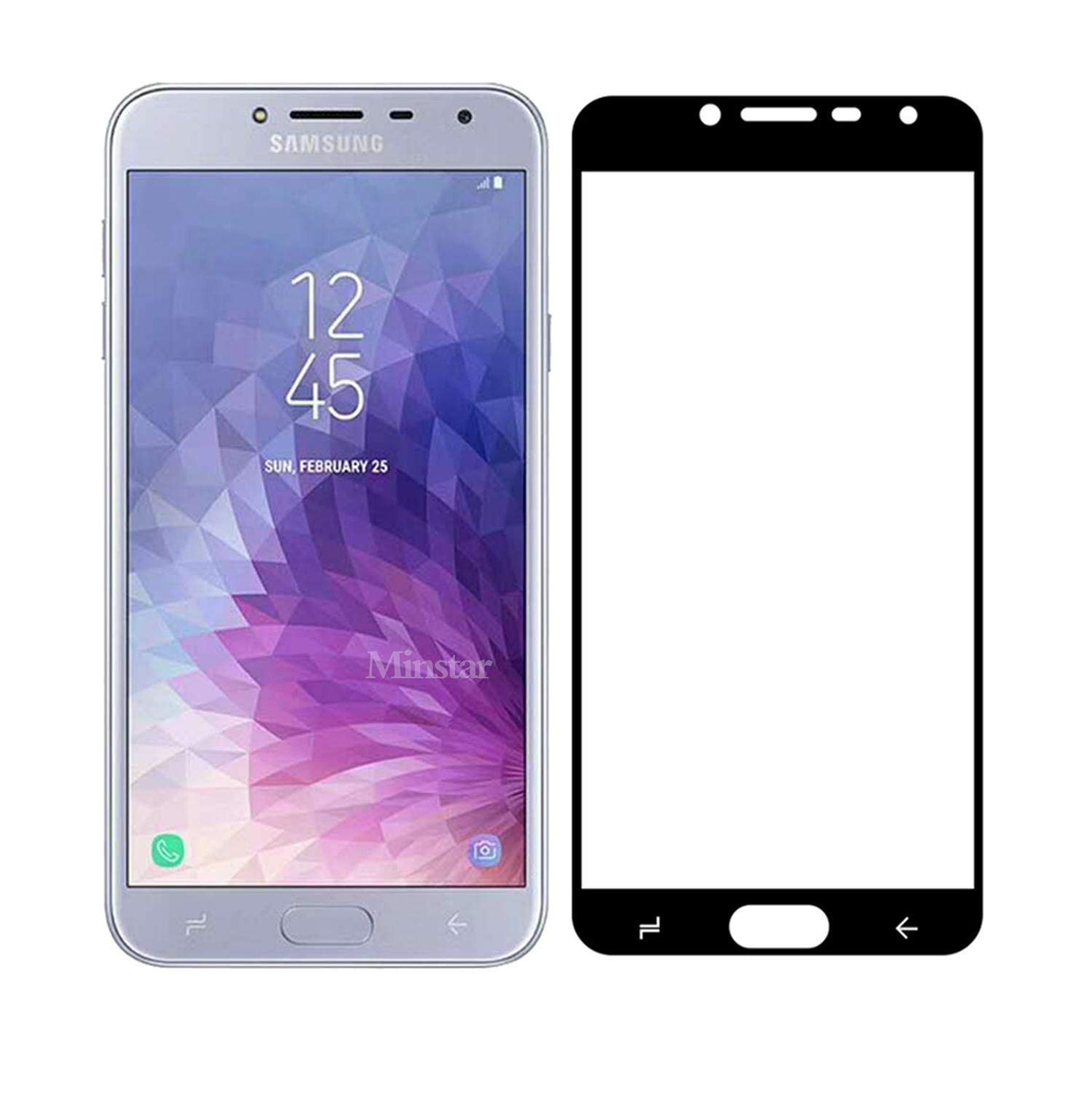 Samsung Galaxy J4 2018 Curved 3D Full Coverage Tempered Glass Screen Protector For Galaxy J4 With Black Frame