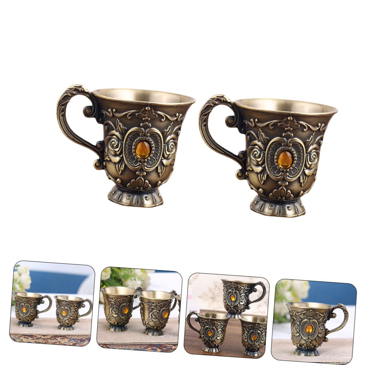 Verres à vin en cuivre, Tasse de Sacrifice 1 pièce, Verre à Shot Vintage en Relief, coudières for Bureau, Coupe de Calice Royal, gobelet à vin, Verre à vin en Laiton Gothique