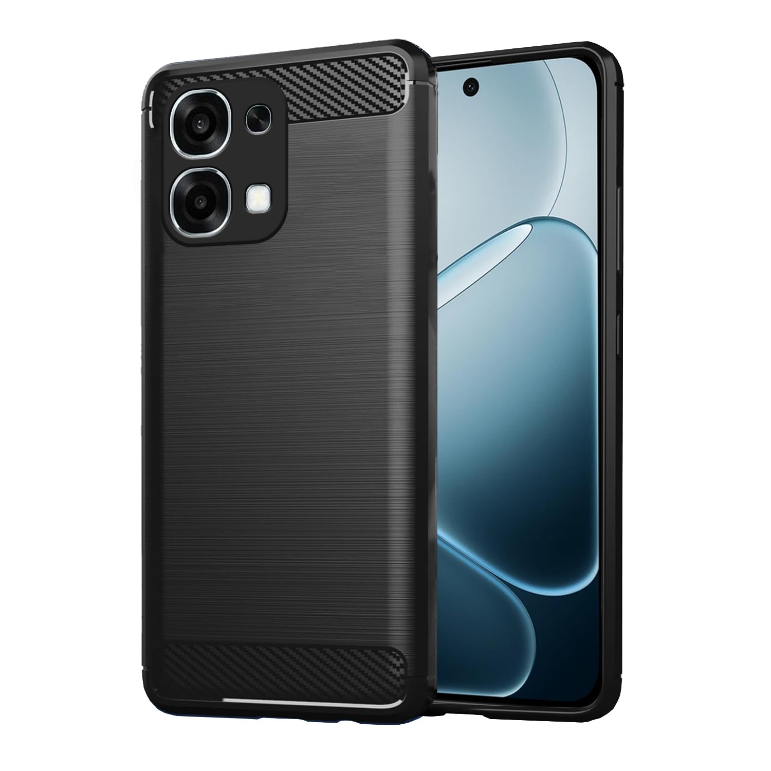 Amazon Basics Back Cover for Oppo F31 5G / Oppo F33 5G | Hybrid | Soft Matte Silicon | Flexible Shockproof Case (Black)