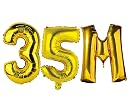 AR GIFTZADDA Large 32 Inch 35 Number Letter Foil Balloon Gold (32 inch),Foil for Numeric Milestone Party Celebrations (M, 35) gallery image