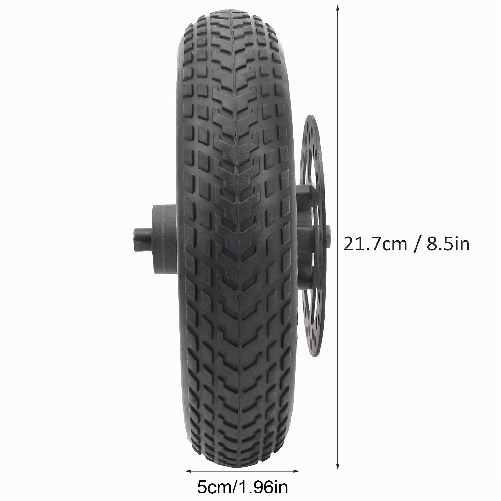 BuyWeek Ruota Posteriore per Scooter, 8,5 Pollici Pneumatico Posteriore con Freno a Disco da 120 mm Ruota Solida di Ricambio per Xiaomi Pro