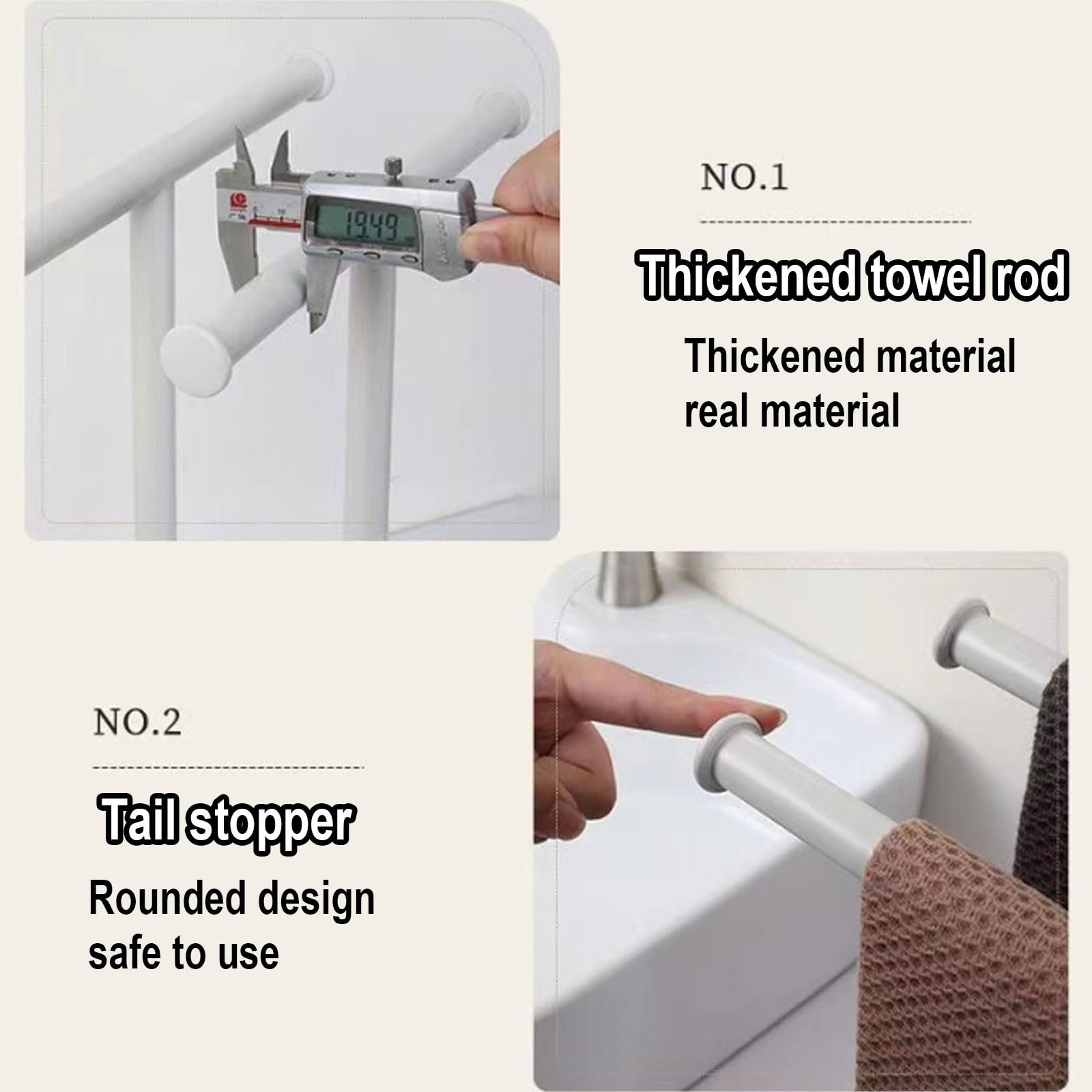 Toalleros De Baño De Pie Acero Inoxidable Se Puede Colocar sobre La Encimera Diseño De Bandeja Base 1/2 Capa Soporte para Toallas 29 * 37 Cm(Negro, Blancoo)(White,29 * 37cm)