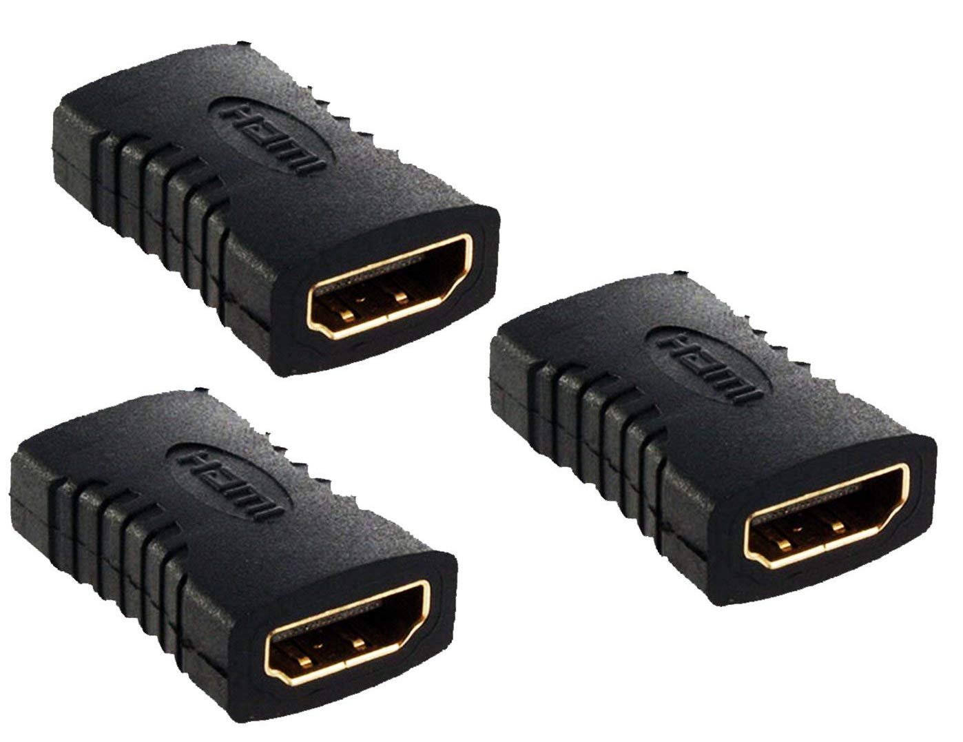 YASH VISION Pack of 3 Gold Plated Hdmi Extender Female to Female