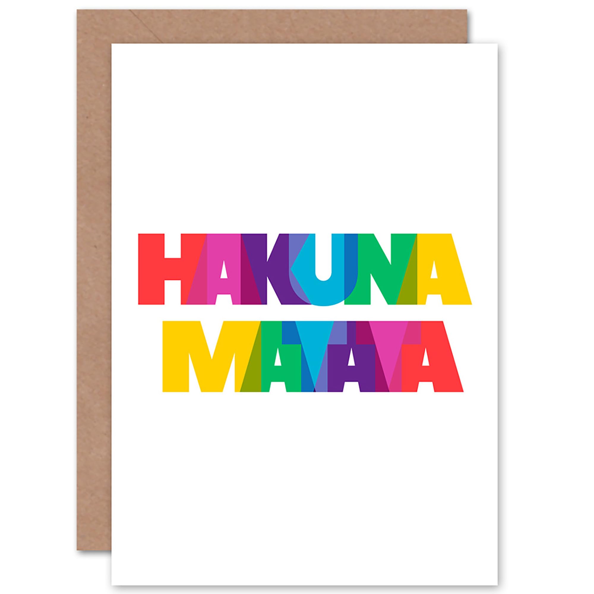 Wee Blue Coo Blue Wee Coo Hakuna Matata Colourful Typography Greetings Card