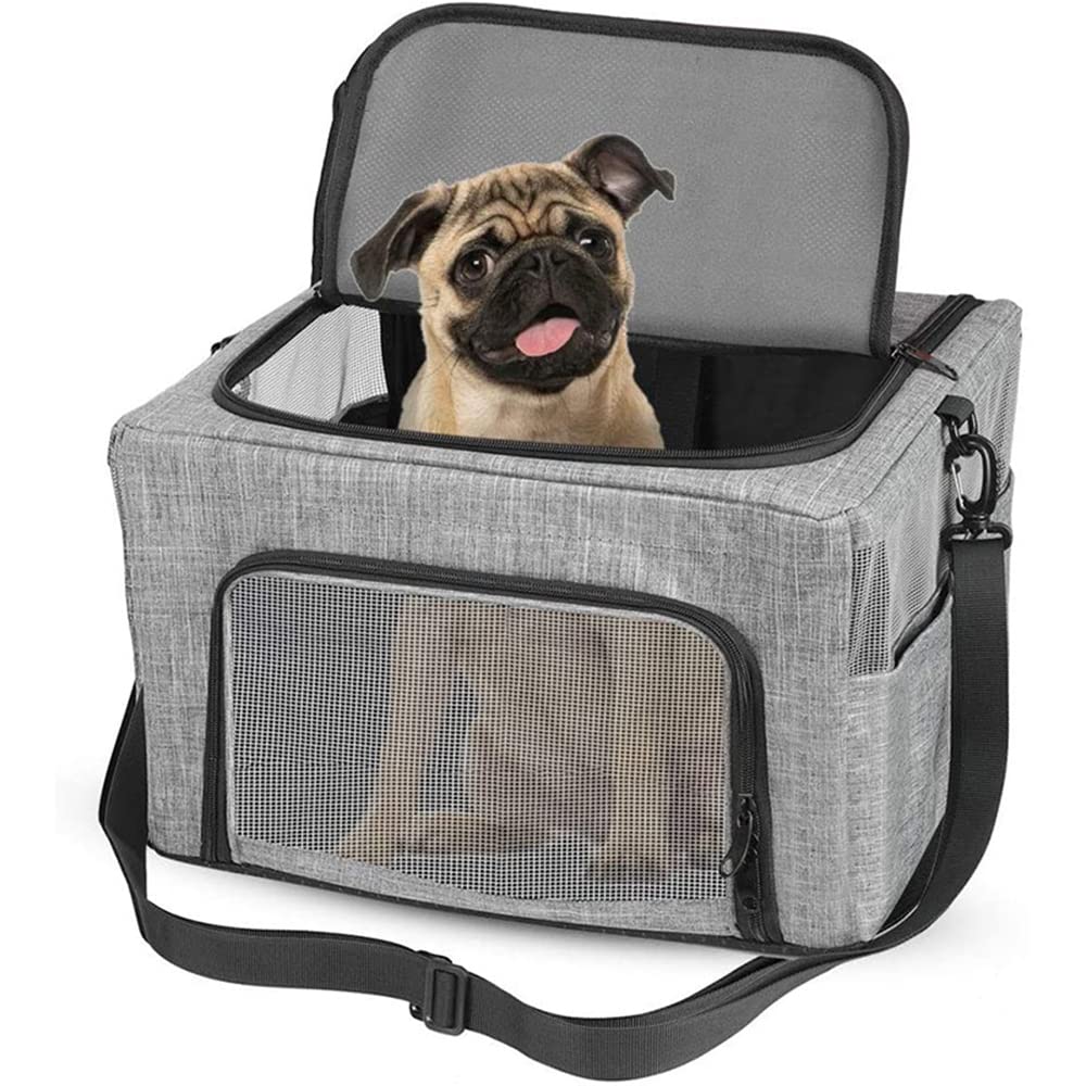 Portador De Perros Pequeños Marco De Metal Transpirable Asiento De Coche para Mascotas Cinturón De Seguridad Bolsa De Transporte De