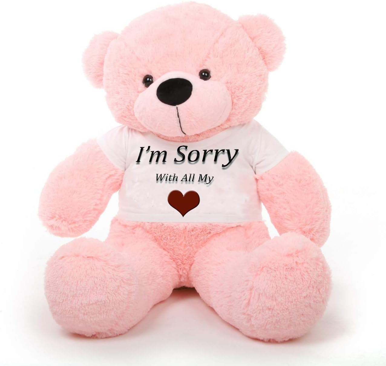 Hug'n'Feel® Soft Toys Big Teddy Bear Wearing I am Sorry with All T-Shirt 6 feet Pink_T Shirt_I am Sorry with All Plush & Stuffed Toys