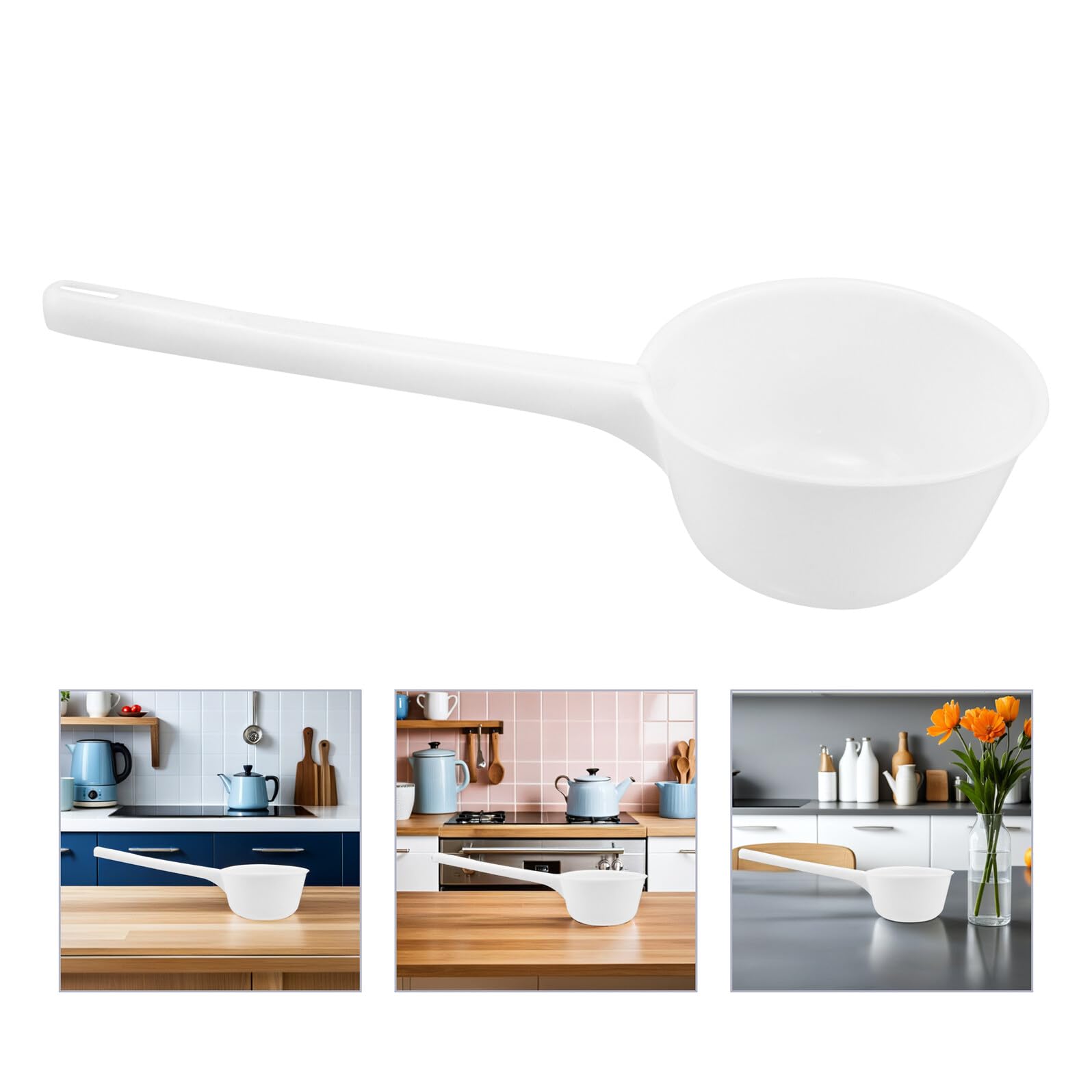 Cucharón de Agua de Plástico con Mango Largo Gran Capacidad para Cocina Baño y Jardín Multiusos y Fácil de Limpiar Cucharón Resistente para Uso Doméstico